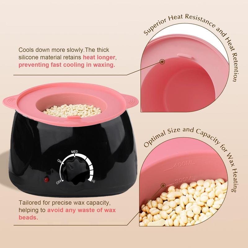 Professional Nose & Hair Waxing Kit, Portable Electric Wax Heater Warmer Kit For Nose Body Hair Removal,Pot Hot Wax Heater With 400g Beans & 10 Sticks For Facial, Armpit Waxing at Home
