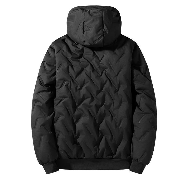 Men's Three-Piece Set Jacket Vest Cotton Pants Ultrasonic Fleece Warm Stand Collar Winter Coat for Dad