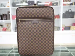 Pre-owned LEATHER Luggage LOUIS VUITTON DEMIER EBENE ROLLING SUITCASE 55