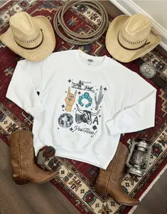 The Western Collage Graphic Crewneck & T-shirt, Western cowboy Graphic Hoodie, Trending western Graphic Hoodie, Western Boutique, Handmade, cowboy stuff, western sweatshirt, Outdoorsy gifts