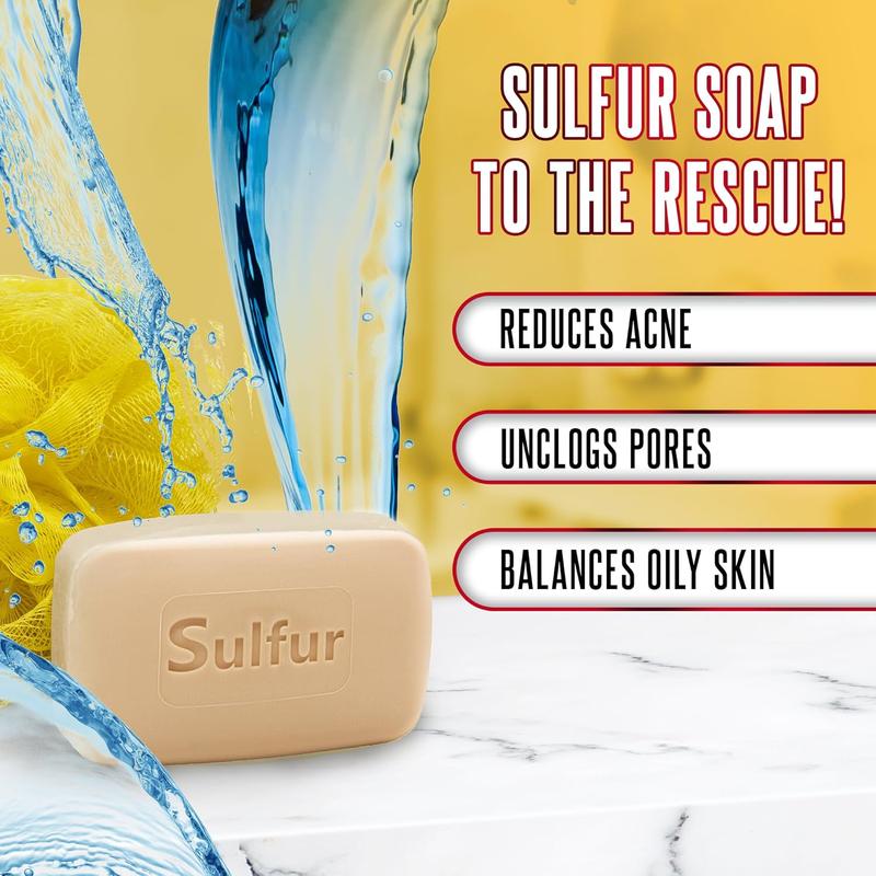 2 PACK-Biosulfur Grisi Acne Treatment Soap: Deep Cleansing, Acne-Fighting, Reduces Inflammation, Prevents Breakouts, Blackheads, Excess Oil, Sulfur Soap Bar, 4.4 oz