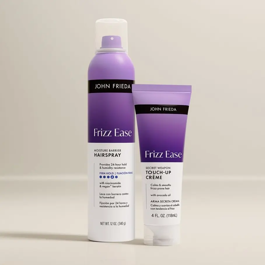 John Frieda Slick Back Bundle, Secret Weapon Touch-Up Creme & Moisture Barrier Firm Hold Hairspray