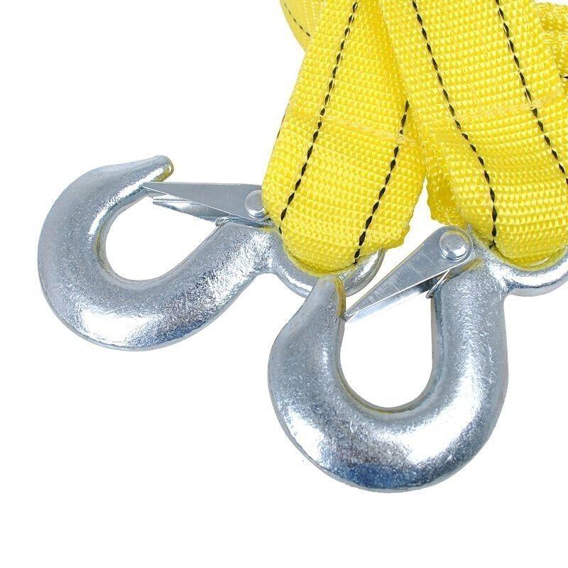Car Tow Strap, 4m, 5-Ton, Double-Layer Thickened, with Portable Bag, Off-Road Towing Rope, Winch Cable, Recovery Strap