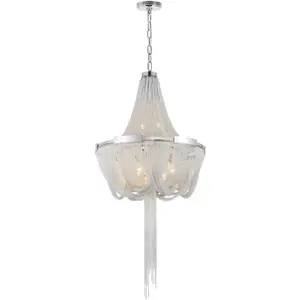 CWI Lighting Enchanted 6 Light 20 inch Chrome Down Chandelier Ceiling Light 5653P20C
