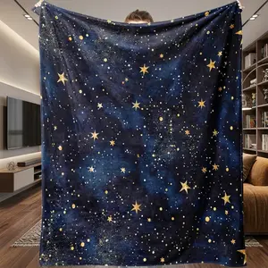 Space Planet Design Pattern Flannel Blanket Warm Comfortable Skin Friendly Soft Galaxy Aesthetic Room Decor Outer Space Lover Unique Gift Family Friends Birthday Surprise