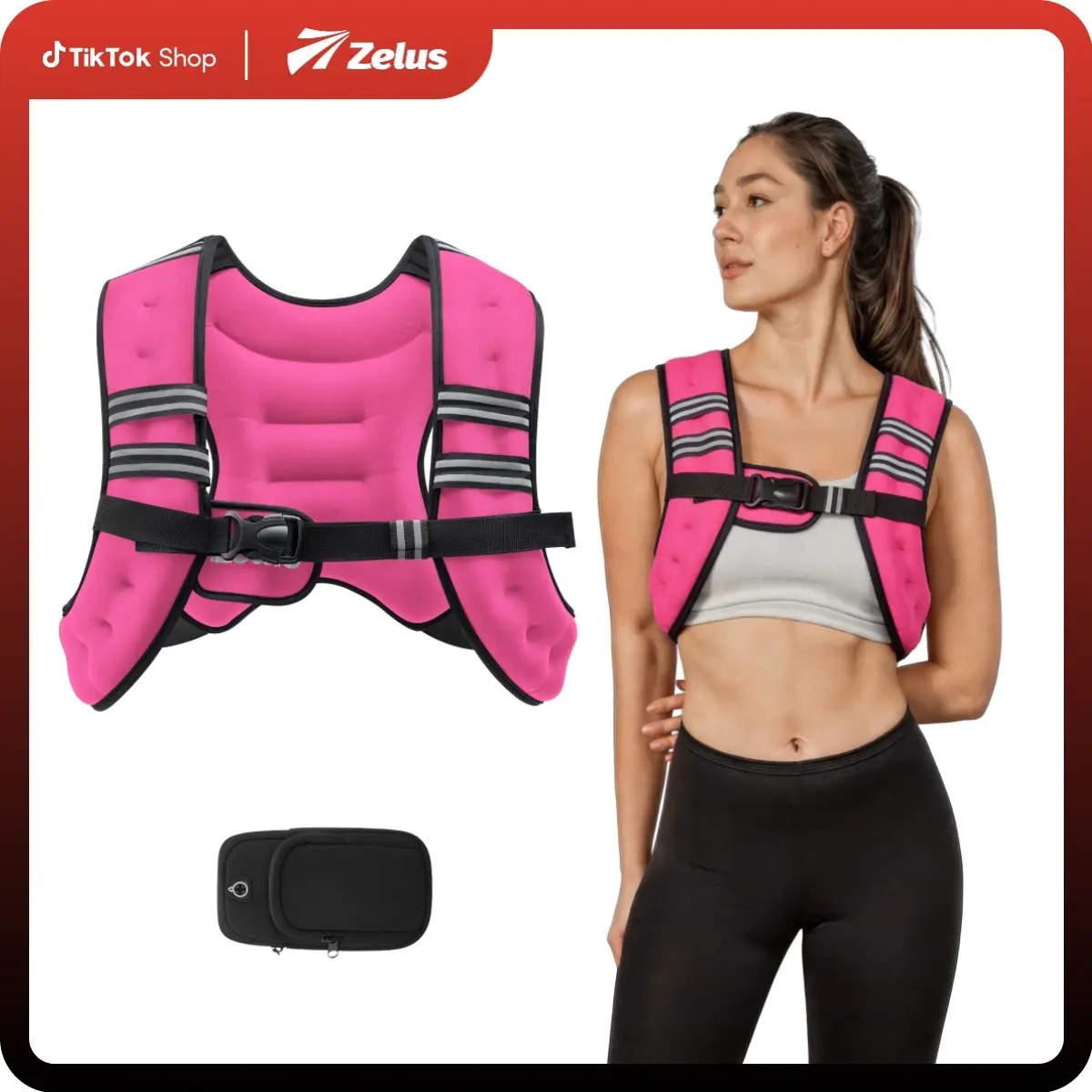 【BackToSchool】ZELUS Weighted Vests,Adjustable 6-30lbs,Weighted Vest with Reflective Stripes&Adjustable Straps,Workout enhancer for Motivational Walking,Running,Rucking,Core&Posture Boost|Fitness Challenge,Outdoorfun|#tiktokshopbacktoschool