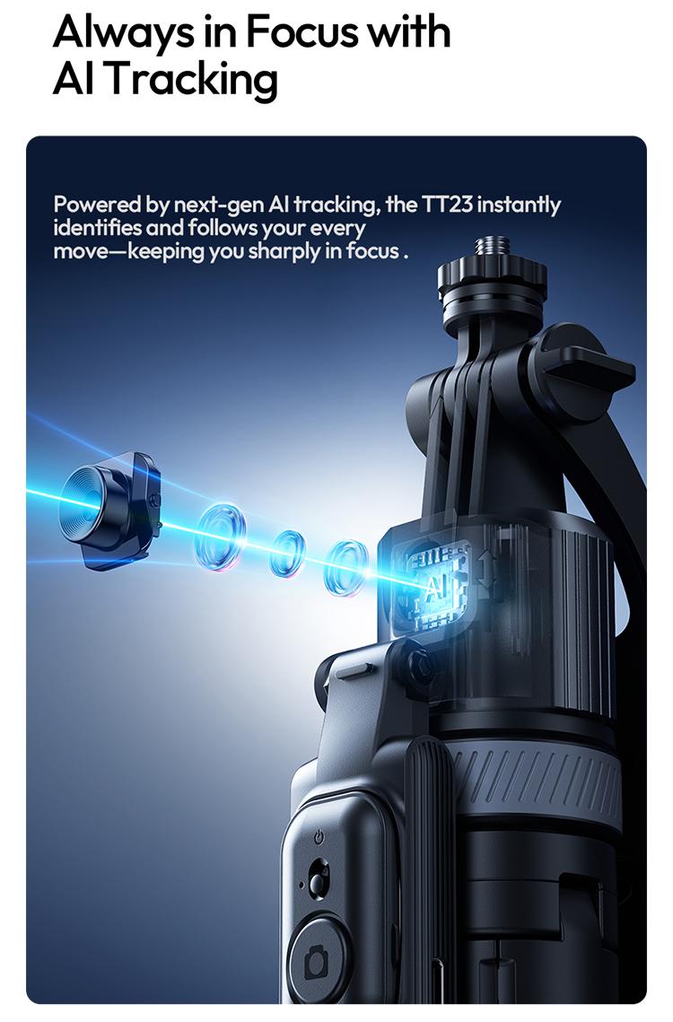 ULANZI TT23 64" Auto Face Tracking Tripod for iPhone/Android with Remote 360° Rotating Selfie Stick Follows Your Movement Facial Recognition Tripod for iPhone 17/16/15/14/13/Android/Camera/GoPro ULANZI TT23 64" Auto Face Tracking Tripod for iPhone/Android with Remote 360° Rotating Selfie Stick Follows Your Movement Facial Recognition Tripod for iPhone 17/16/15/14/13/Android/Camera/GoPro