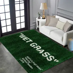 Keep off Area Rug Green Rugs Modern Home Decor Polyester Carpet 3D Printed Large Pop Rug for Game Room Bedroom Living Room Non-Slip Floor Mat 2' X 3' renjiawangdexiaodianpu
