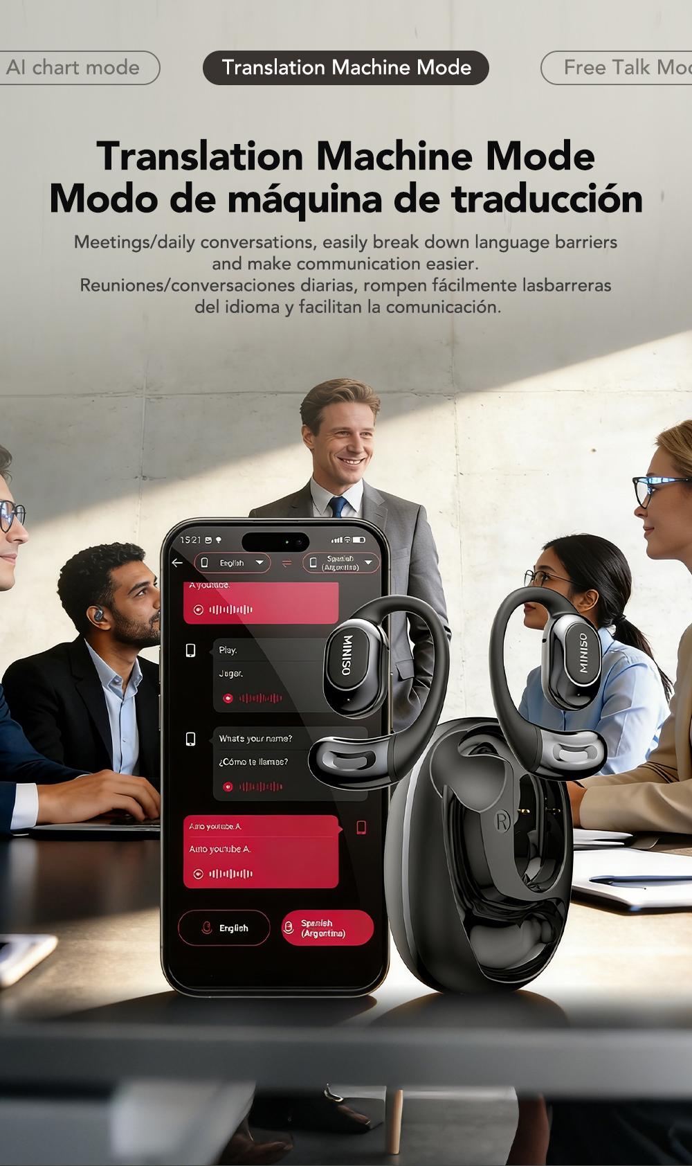 MINISO MS156 Ultra Open-back True Wireless Bluetooth 5.4 Earphones Supports 150 Languages High-fidelity Stereo Sound Sports-style Earbuds Solar-Powered Anti-Theft Mount for Nest Cam Translation