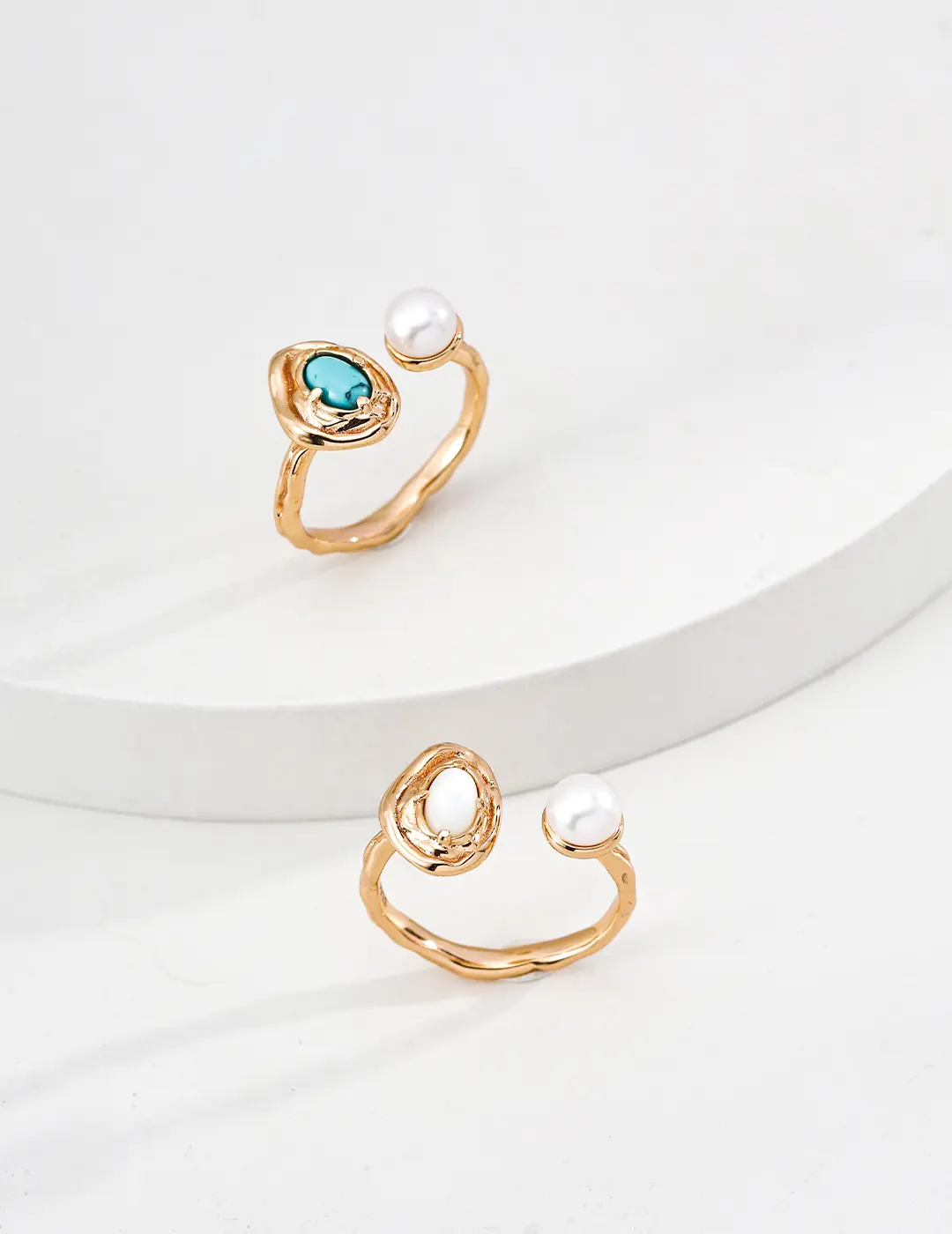 Lava Collection Turquoise & Pearl Ring Set | Adjustable 925 Sterling Silver | Zodiac Energy Jewelry for Taurus, Scorpio & Sagittarius #LavaCollection #TurquoiseJewelry #FreshwaterPearl #AdjustableRing #TikTokMadeMeBuyIt