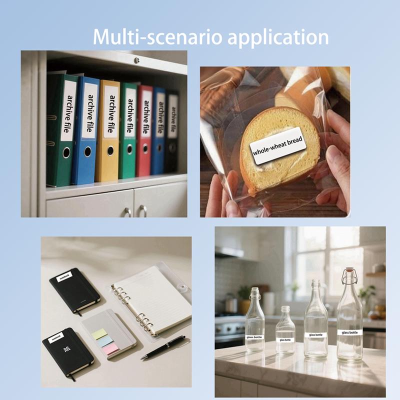 Portable thermal paper, self-adhesive, suitable for use in schools, offices, and homes. Can be used to print clothing labels, spice jar labels, name tags, with a waterproof, oil-resistant, and durable design.