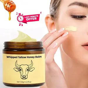 120g Organic Grass-Fed Beef Tallow Balm with Raw Honey, Handmade All-Natural Moisturizer for Soft, Smooth & Radiant Skin – Suitable for Dry & Sensitive Skin, Unisex Skincare body care products