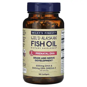 Wiley's Finest Wild Alaskan Fish Oil, Prenatal DHA, 180 Softgels