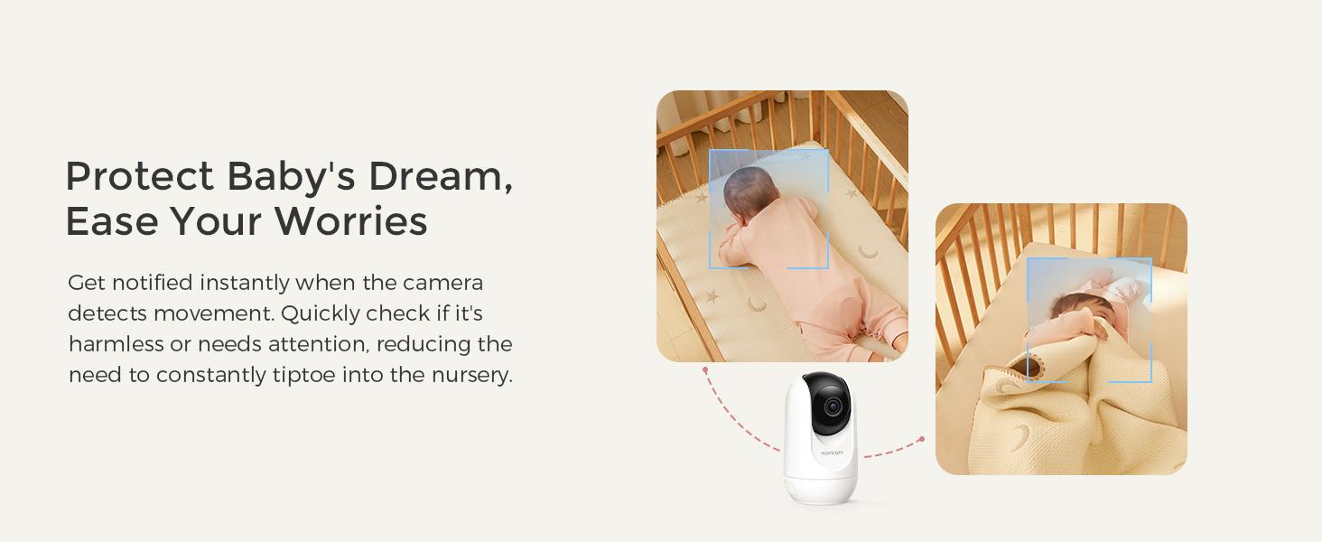 Momcozy Smart WiFi Baby Monitor with Camera and Audio, 5" 1080P Screen with Wall Mount, Motion & Cry Detection, Safe Fence, Clear Night Vision, 5000mAh Battery, 2-Way Talk, Photo & Video Recording
