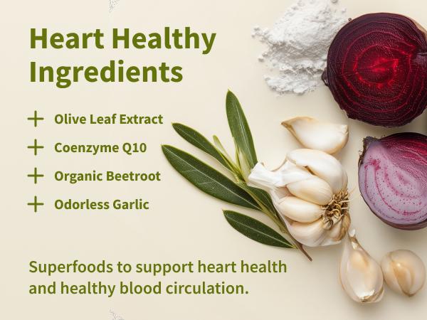 Snap Supplements - Heart Health - Support Healthy Blood Pressure and Circulation - 90 Capsules - Olive Leaf Extract, COQ10 - Garlic Extract - 12+ Active Ingredients