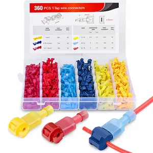 Nilight 360PCS T-Tap Wire Connectors Self-Stripping Quick Splice Electrical Wire Terminals Insulated Male Quick Disconnect Spade Terminals Assortment Kit with Storage Case