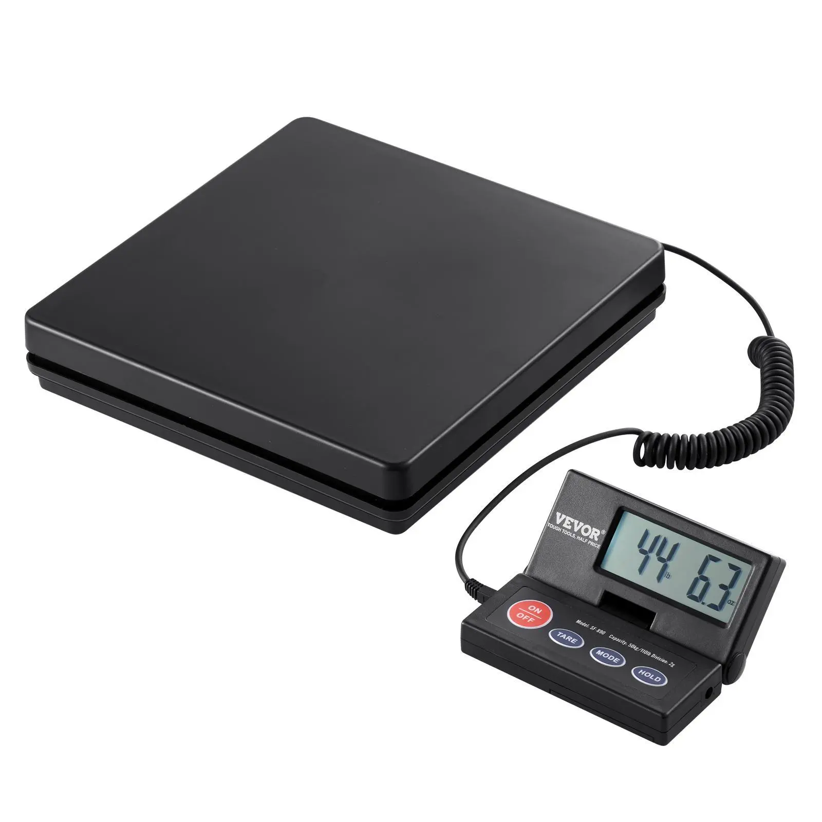 【SummerFinds】VEVOR Digital Shipping Scale,  , 110 lbs x 0.07 oz. Heavy Duty Postal Scale with Timer, Tare, Hold Function, 90° Foldable LCD Screen Package Scale for Laggage, Home, Post Office, AC/DC Powered, FCC Liste