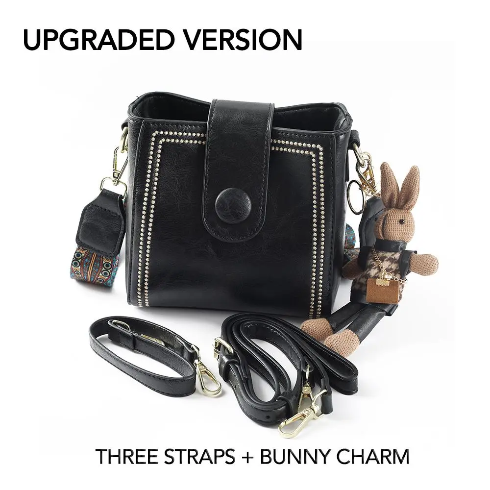 2026 New Fall/Winter Three Straps Vintage Chic High-End Brown Everyday Purse for Women, Multiple Compartments, Work, Purse charms,Versatile Casual Crossbody & Shoulder Bags HandBags Bucket Bags for Women TikTokShopBlackFriday Christmas Party Gifts,summerv