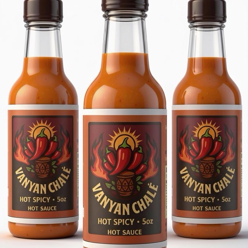 Djouly Vanyan Hot Sauce Pepper - 3 Pack, 5 oz Each, Hot Spicy Flavor, 5 FL OZ (150ml)