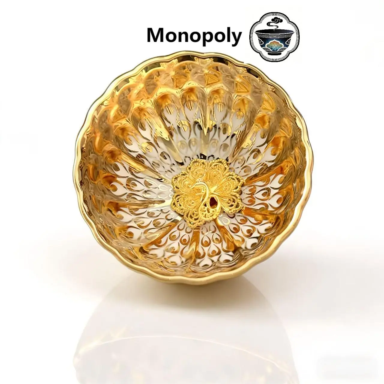 1,000-Year-Old Premium Handcrafted Golden Peacock Jian Zhan - Gold Inlay Ceramic Collectible, Ideal for Corporate Gifting, Birthdays, Anniversaries, JSXQ0001