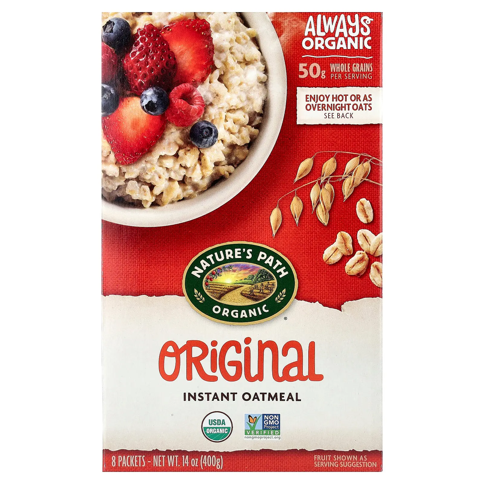 Nature's Path Organic Instant Oatmeal, Original, 8 Packets, 14 oz (400 g)