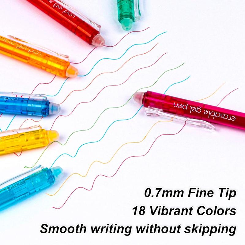 12/15/22/26 Pack Erasable Gel Pens, Retractable Fine Point Clicker Pens in 15/22/26 Assorted Colors, Smooth Writing and Easy to Use for Students, Teachers and Artists, Drawing Writing Planner and Crossword Puzzles,magical pen,gift,Colorful Crafts