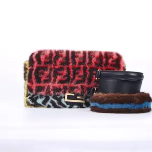 Pre-owned FENDI wool Shoulder Bags Baguette Multicolor Shoulder Bag 97904135