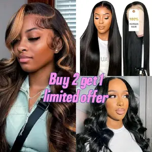 BOGO Deal – 28 Inch highlight ombre + 26 Inch Straight Human Hair + 18 inches body wave. full frontal density 200 Lace Front