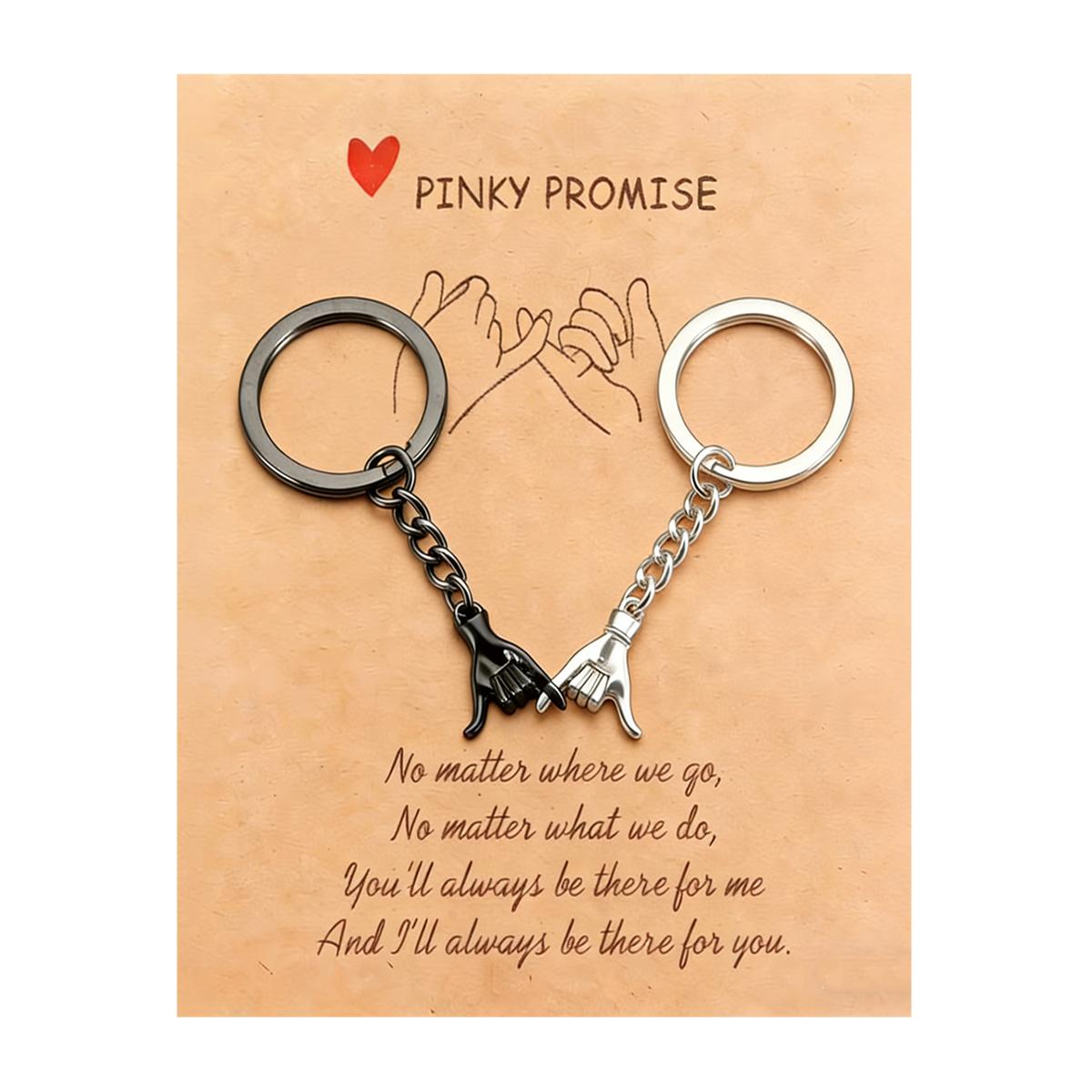 2Pcs Pinky Promise Couple Keychains - Cute Matching Valentine's Day ...