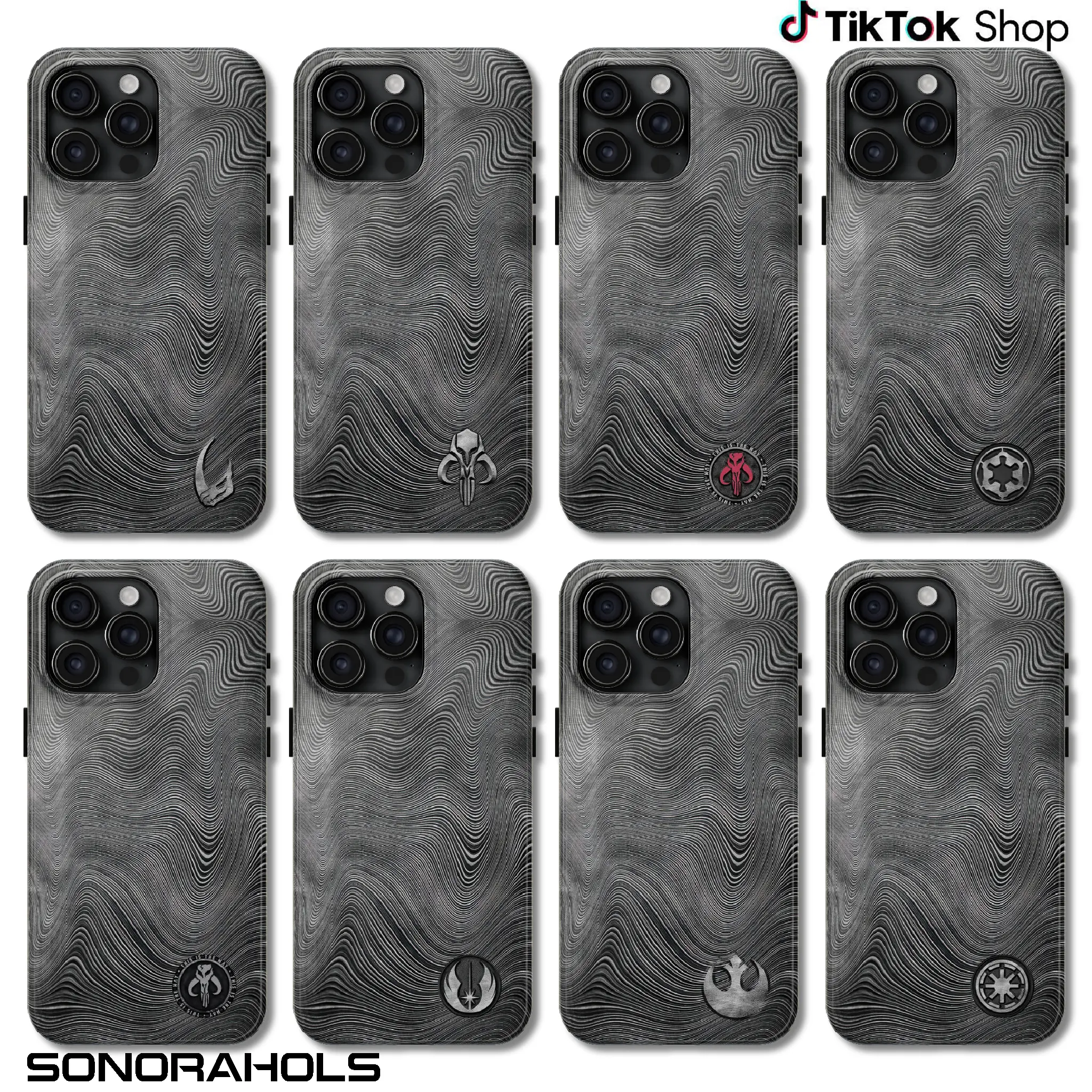 The Beskar Emblems Collection Phone Case, Mandalorian Steel Series Phone Cover, Iconic Beskar Silver Edition 17 Air Pro Max