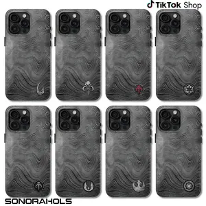 The Beskar Emblems Collection Phone Case, Mandalorian Steel Series Phone Cover, Iconic Beskar Silver Edition 17 Air Pro Max