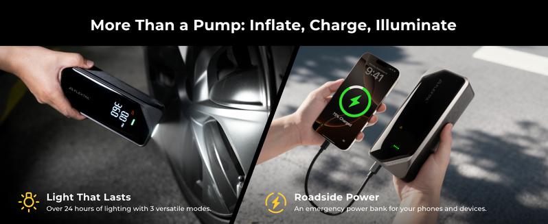 FLEXTAIL 150PSI Tire Inflator Portable Air Compressor, Knob Pressure Control, with 2.5D Curved Screen, Fast Air Compressor for Car, Bike & Inflatables — Rechargeable Air Pump with LED Display & Auto Stop