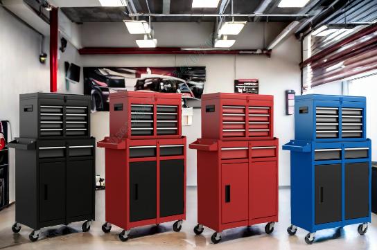 Portable 20" Tool Boxes with 3 Drawers/5-Drawers Rolling Tool Chest Cabinet with Locking System and Sliding Drawers, Heavy-Duty Cold-Rolled Steel, Large Capacity for Tool Storage, Christmas Festival Gift Black Friday Cyber Monday