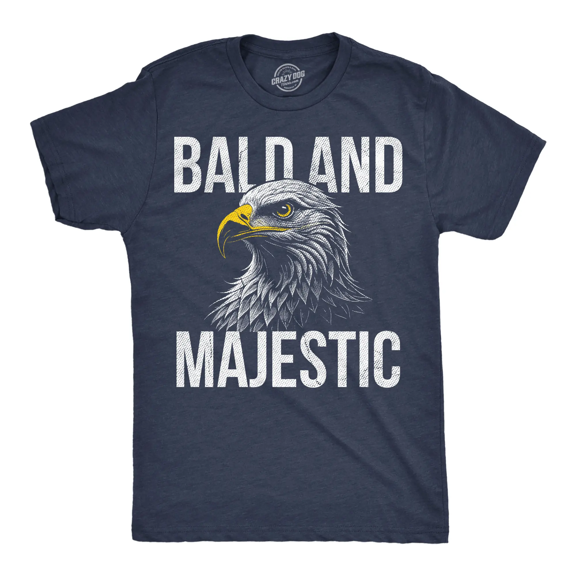 Mens Funny T Shirts Bald and Majestic Sarcastic Eagle Graphic Novelty Tee for Men Mens Funny T Shirts Cool Vintage Fashion T-Shirt Gift Classic Menswear Sarcastic Apparel for Men Funny Animal Short Sleeve Navy -