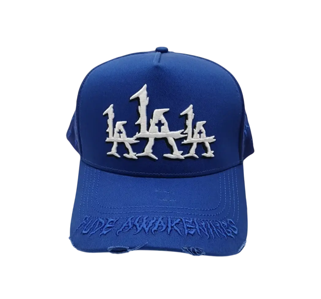 RUDE AWAKENINGS BLUE THORNS LALALA MENS SNAPBACK HAT ONLY! RDLATHORNS BLUE