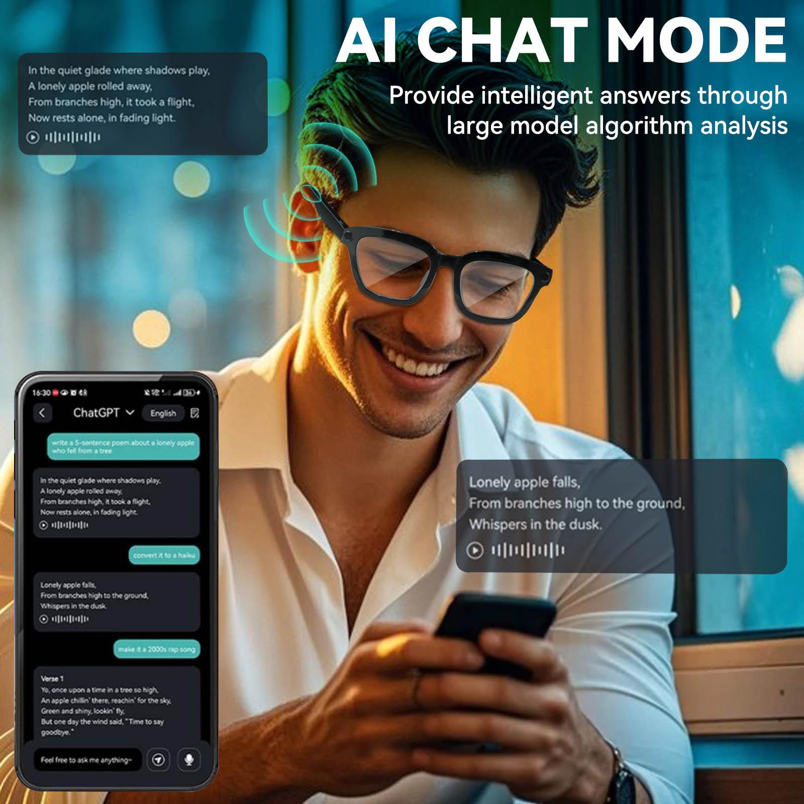 2026 New Smart AI Camera Glasses with 8MP Photochromic Lenses ,Button Touch Adjustment for Travel Outdoor Adventures Hands-Free Photography 139+Languages Real-Time Translation Bluetooth Wireless Wearable Video Recording