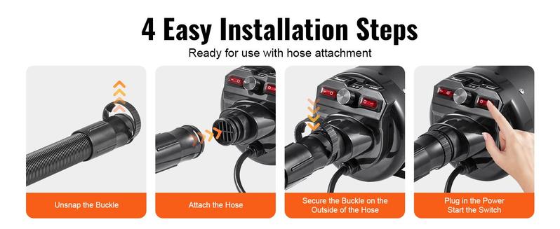 VEVOR Dog Dryer, 2000W/2.7HP Dog Blow Dryer, Pet Grooming Dryer with Adjustable Speed and Temperature Control, Pet Hair Dryer with 4 Nozzles and Extendable Hose, Black