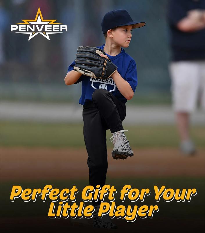 Penveer Pull-Up Youth Baseball Pants, Quarter Open Fly Boys Baseball Pants with Durable Snap & Elastic Bottom, T Ball Pants (Black) Athletic Outfits Sporty Style Clothes