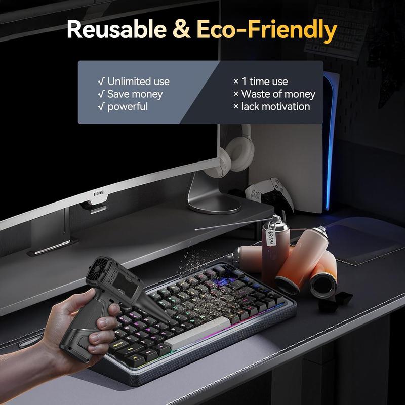 Compresssed Air duster Cordless Leaf Blower Violent Turbo Fan,USB Rechargeable Handheld Cooling Turbo,Portable Waist Fan