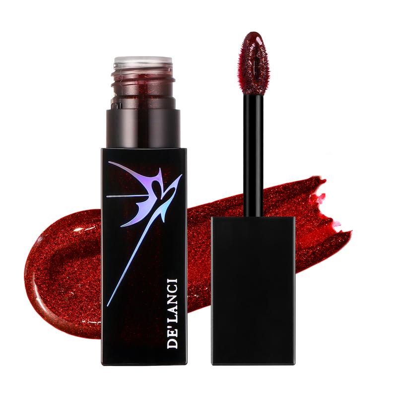DE'LANCI Alter Realm Lip Stain Gloss Oil Blue Red Lipstick for Vibrant Look Glossy Cosmetic Makeup Lipgloss