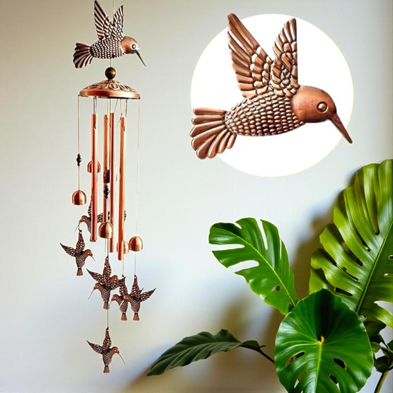 Outdoor Hummingbird Wind Chimes-Aluminum Bird Windchimes,Festival Hanging ornaments for Home patio Outside Decoration,Garden decor Memorial Gift