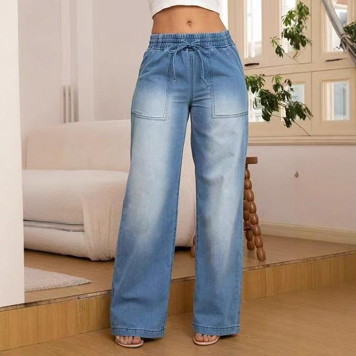 2025 New Women's Casual Slim-Fit Versatile Straight-Leg Jeans All Seasons Slim Fit Design Straight Leg Cut Fashionable Update