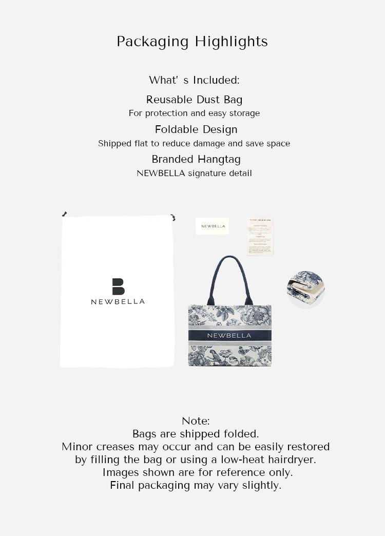 NEWBELLA Lynne Canvas Collection Commute Daily Tote Bags for Women with Floral Print Magnetic Closure Fashionable & Practical Casual Everyday Companion