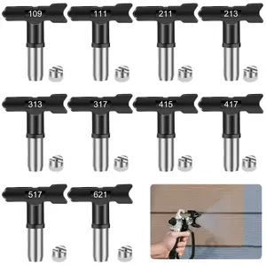10Pcs Reversible Airless Spray Tips Set - Spray Nozzles for Paint Spray Guns and Sprayers,Compatible with 109-621 Airless Sprayer Spraying Machine