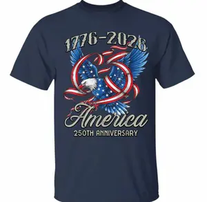 1776-2026 America 250th Anniversary Shirt Patriotic Eagle American Flag T-Shirt USA Independence Day Shirt 4th of July Patriotic Tee Vintage American Pride Shirt Freedom USA Celebration Tee Memorial Day Gift Patriotic Outfit for Men Women