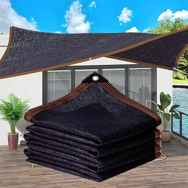 90% Blackout Cloth (Black) - 10 x 13ft UV-Resistant Shade Net with Reinforced Rivets, Suitable for Outdoor Adventures / Camping / Garden / Patio / Greenhouse.Mesh Shade Cloth