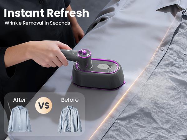 GREENYEE Travel Must-Have & Fits Carry-On |  Foldable  Iron | Powerful 2-in-1 Dry & Steam, 5s Fast Heat & 180° Rotatable