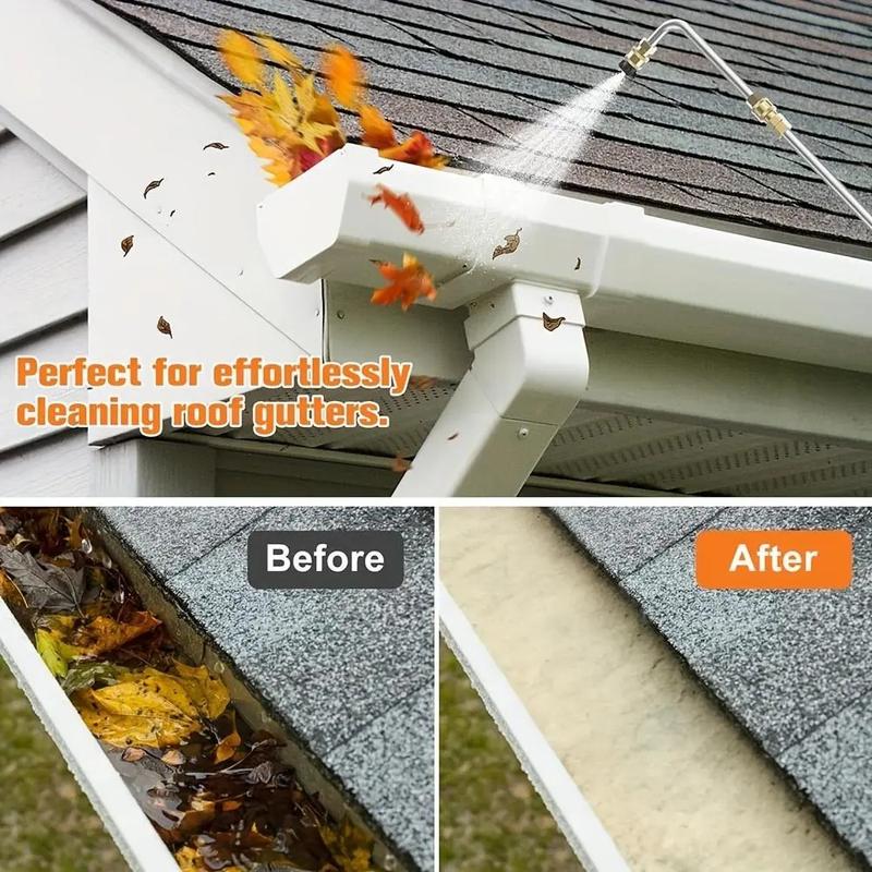 Pressure Washer Extension Wand 10 Pack Power Washer Lance with 5 Atomization Nozzle Tips 1 Gutter Cleaner Attachment Curved Rod for Gutter Roof Drainage Walls Cleaning