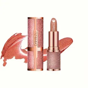 Rose Pink Sparkling Starry Sky Lipstick — Shimmering Galaxy Gel Lip Gloss, Temperature-Activated Color Change, Cute Girly Style for Students, Moisturizing