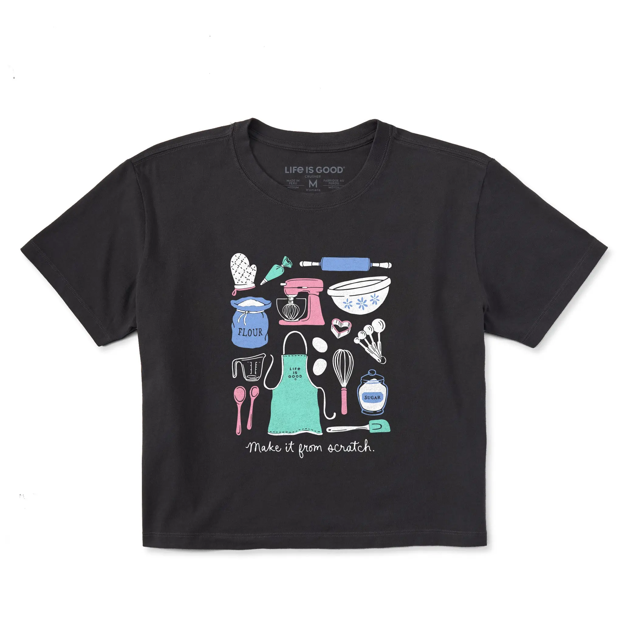 Women's Make it From Scratch Baking Short Sleeve Crusher Boxy Tee